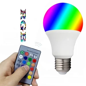 3W 5W 10W 15W Led Colorful Bulbs E27 220V Screw RGB Dimmable Bulb With Remote Control LED Candelabra Light