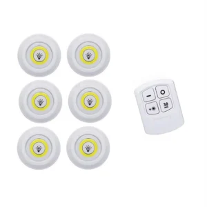 3W COB Wireless Mini Led Night Light Pat Lamp With Remote Control Set of 3 for Bedroom Wardrobe Corridor