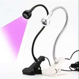 3W Flexible Mini UV LED Nail Lamp USB LED Desk Lamp Purple Multi Angle Adjustable Small Table Light Switch Control Professional