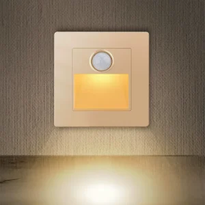 3W Infrared Motion Sensor Stair Light Indoor Outdoor Stair Step Wall Light Recessed LED Step Light Staircase Bedroom Decoration