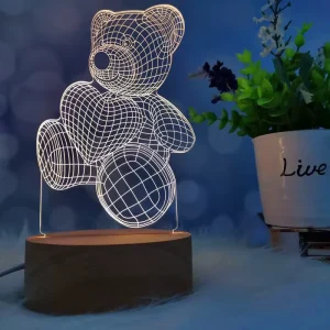 3d Illusion Led Lamps Creative Cartoon Mini Warm Acrylic Led Table Desk Lamp Decoration Night Lights