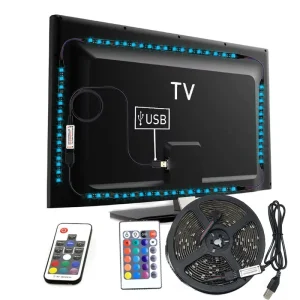 3m 30 LEDs/m Flexible SMD5050 RGB LED Strip Light Copper Black PCB IP65 5V USB Smart Home IR Remote Control 24 Keys Landscape Lighting