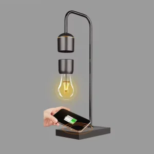 3smart Home Luxury Wireless Charging Levitation Black Floating Table Lamp Incandescent Night Light Magnetic Levitating Light