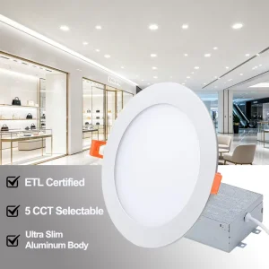 4 6Inch 9W 12W Aluminum Modern IP44 5CCT 3000K 4000K Round Recessed Narrow Frame Deep Anti glare Slim LED Panel Light for Indorr