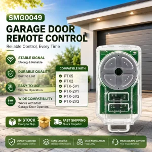 4-Button Gate Opener Remote Control Key Fob for PTX5, PTX2, PTX 5V1, PTX 2V1, PTX 5V2, and PTX 2V2 with Rolling Code