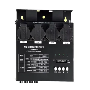 4-Channel DMX Manual Dimmer Switch Control Socket Pack Iron 3000W Max Load
