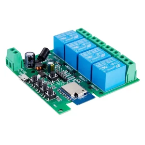 4-Gang Relay 7-32V DC/85-250V AC 433 MHz 4CH WiFi Smart Switch Module