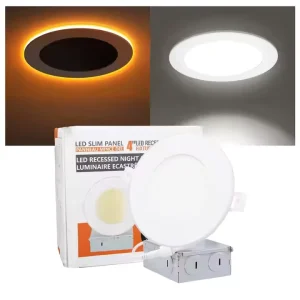4 Inch 9W+3W and 6 Inch 12W+3W Dimmable 5CCT LED Recessed Downlight with Night Light Mode 2000K