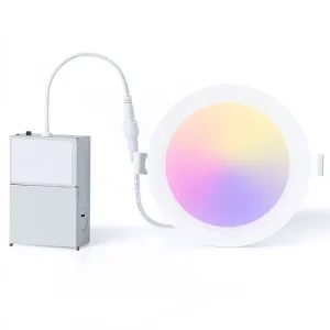 4 Inch Smart LED Panel Light RGBCW 5CCT DIP Switch No Flicker Recessed Ceiling Light with Junction Box Works with Tuya Wi Fi App