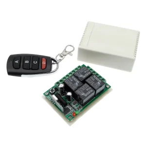 4-Way 433MHz DC 12V Wireless Remote Control Switch Relay Receiver Module 4NO+4NC