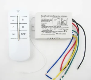 4 Way Remote Control Light Switch 220V 4x1000W Four Channel RF Wireless Switch with Competitive Price High Quality