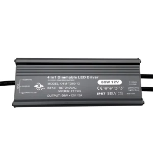 4 in 1 Dimmable 0-10V/1-10V/10V PWM/Potentiometer 60W LED Driver IP67 Waterproof