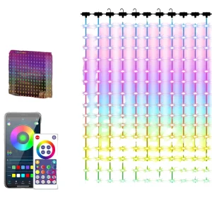 400-LED Smart Curtain Light String IP65 DC12V App Remote Control Music Sync Dimmable Christmas Wedding Outdoor Fairy Lights