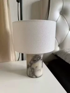 4000 Capacity Cordless Natural Marble Ambient Table Lamp Rechargeable Portable LED Hotel Bar Bedside Lamp