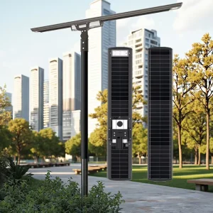 400W IP65 Waterproof Integrated Solar Street Light, 6000LM, Dusk-to-Dawn