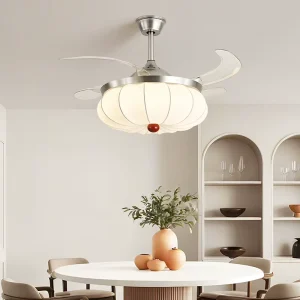 42 Inch Modern Fancy Luxurious Bladeless LED Ceiling Fans with Motor Remote Control for Bedroom Living Room Reading Areas