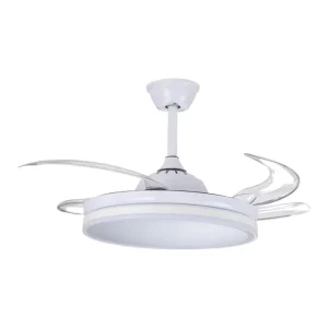 42-Inch Retractable Chandelier Ceiling Fan Light with Dimming and Remote Control for Living Room and Bedroom