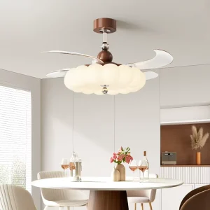 42 inches modern luxury fandelier home retractable smart bedroom ceiling fan with light