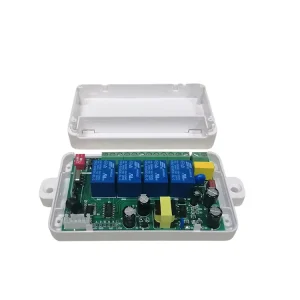 433MHz 4-Channel ON/OFF RF Wireless Remote Control Switch for Electric Curtains, Garage Gates, and Home Motors