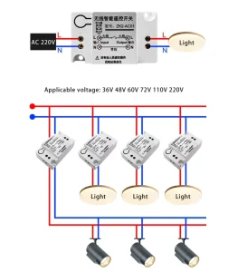 433MHz AC 110V/220V Wireless RF Remote Control Switch 1CH Relay Module Receiver for LED Light Bulb
