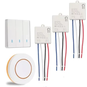 433MHz LED Push Button Switch, AC 90-250V 10A, 1-Channel Relay, Home Lighting Control