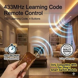433MHz RF Remote Control EV1527 Learning Code WiFi Relay Module Switch Transmitter Key