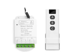 433MHz Wireless Light Switch AC 90V 250V 10A 2 Channel Relay Receiver Remote on OFF for Lamp Fan Roller Blinds Motor Garage Gate