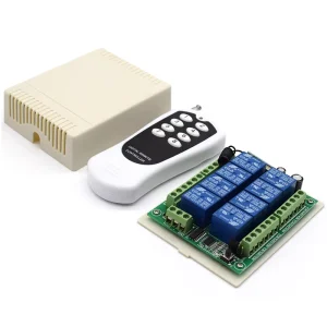 433MHz Wireless RF Universal DC 12V 8-Channel Receiver Remote Control Switch for Lights and Motors