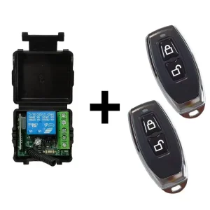 433MHz Wireless Remote Control Switch DC 12V 1CH Relay Receiver Module with On/Off Remote Transmitter for LED Electronic Lock