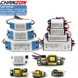 450Ma Constant Current LED Driver 6W 10W 20W 36W High Power Supply Low Voltage Transformer Adapter for Spotlight Down Light Lamp