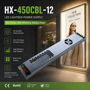 450W 12V LED Switching Power Supply with Cooling Fan for Light Box and Advertising Signage