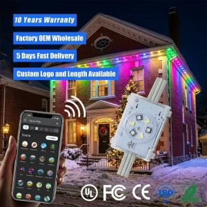 48V IP68 RGBW Pixel Outdoor Mini Permanent Point Eave Lights for House Exterior Decorative Lighting