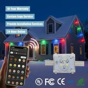 48V Rgbw Pixel Point Lights 400ft 500ft IP68 Waterproof Permanent Outdoor Christmas Decorative Lighting for Residential