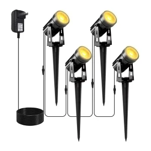 4PCS Landscape Lights 2700K 6000K IP65 Waterproof Spotlights for Tree Garden Pathway Low Voltage
