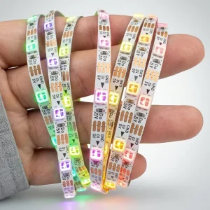 4mm PCB DC5V-DC24V 60 Pixel RGBIC RGBW SK6812 Addressable DMX512 Programmable Flexible LED Strip