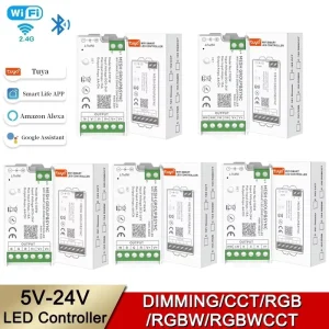 5-24V Zigbee WiFi LED Dimmer Switch with Bluetooth 2.4G RGB RGBW CCT Strip Controller and Remote Control