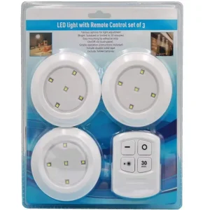 5-Pack LED Cabinet Night Lights with AAA Battery, Wireless Remote Controller, Emergency Mode, 6000K