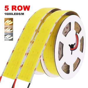 5 Rows COB LED Strip Super Bright 24V 1600LEDs m Flexible LED Tape Ribbon 30MM Width High Density Linear Light