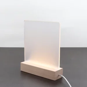 5.9-Inch Wooden Rectangle 3D Illusion Lamp Base with Clear Acrylic