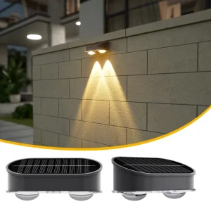 500mAh 14500 Battery IP65 Waterproof Solar Wall Wash Light with 3-Color Light Control for Garden