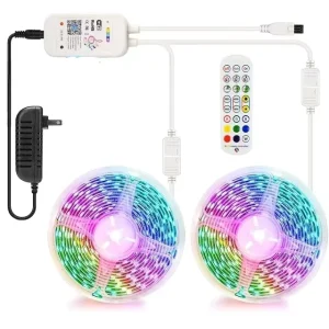 5050 5M RGB LED Strip Light DC12V Wi-Fi Controller and Adapter