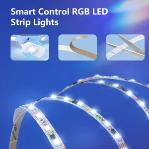 5050 Battery-Powered RGB LED Strip Lights with Remote Control Flexible LED Strip Lighting