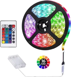 5050 Indoor Flexible RGB Smart LED Strip Light Dimmable Battery Powered
