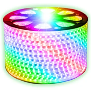 5050 RGB LED Strip Light 220V 60LED M 100m roll Flexible Waterproof PVC Body IP65 Rating 6000K Daylight Remote Control