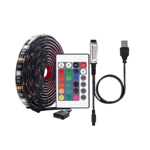 5050 RGB LED Strip Light Flexible 5V USB Smart Ambient Strip Remote Control IP65 TV Backlight Easy Connectivity