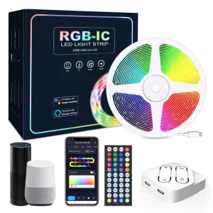 5050 RGBIC Light Strip Tuya Intelligent 12V LED Lamp Strip Set Waterproof 44 Key Music WIFI Atmosphere Smart Light Strip