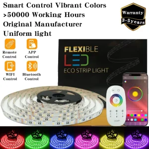 5050 RGBW LED Strip Light 60/96/120 LEDs/m 12V/24V High Density with APP Wi-Fi Remote Control
