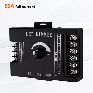 50A Smart LED Dimmer Switch, 1200W, Black Knob Control