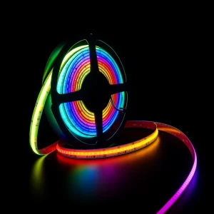 576 LEDs m RGBIC COB LED Strip Light 12V 24V Addressable Dream Color Dotless Flexible Tape for Gaming TV Backlight Lighting