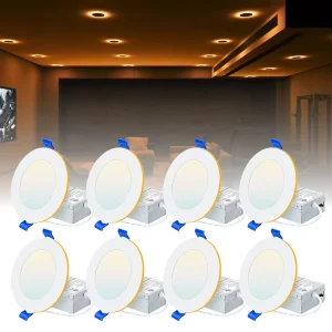 5CCT Dimmable Aluminum Round 9W 12W Recessed Ceiling LED Panel Light for Office Living Room Bedroom